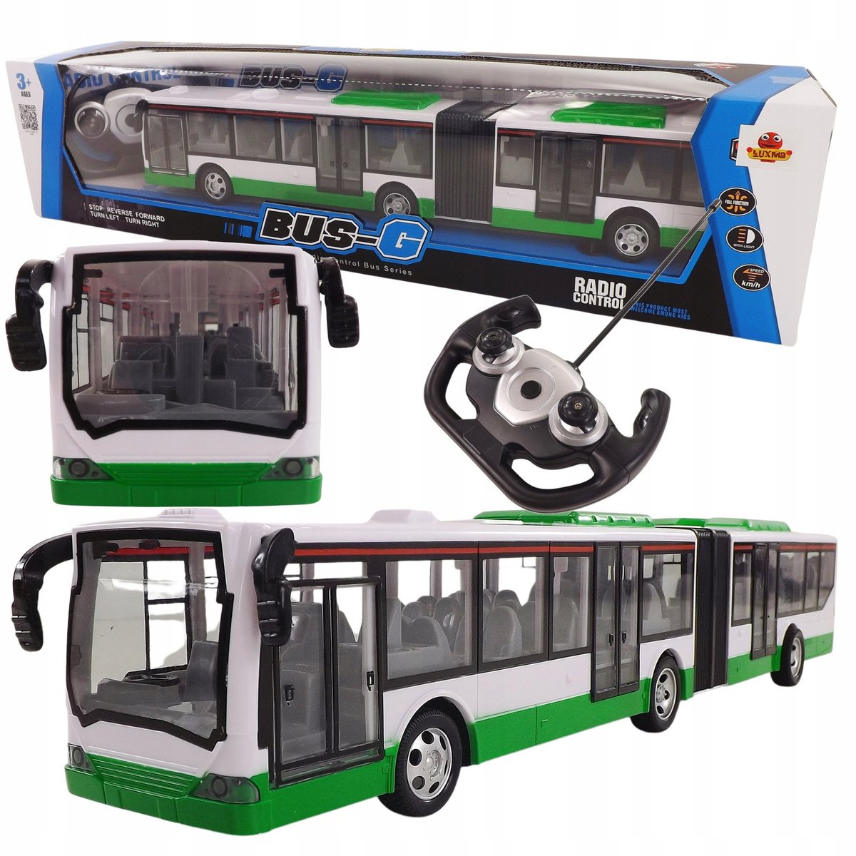 DUŻY AUTOBUS PRZEGUBOWY ZDALNIE STEROWANY 44cm676Z - LUXMA | Sklep ...