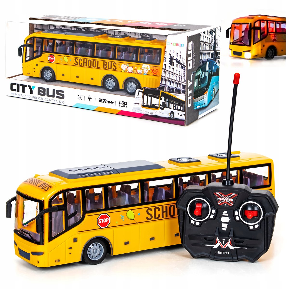 DUŻY AUTOBUS SZKOLNY zdalnie STEROWANY światła LED - Sapphire Kids ...