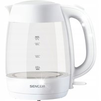 Duzy Czajnik Bezprzewodowy Sencor SWK 7300WH 2200W 1.7L Biały SZKLANY Sencor