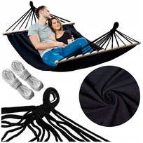 Duży Hamak Dwuosobowy Ogrodowy Mocny Xxl 290X150 Cm Pałąk 120 Cm + Liny