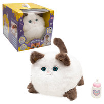 Duży interaktywny pluszowy kot biało-brązowy