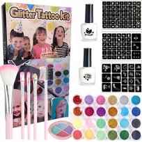 Duży Kreatywny Zestaw do Robienia Tatuaży Tattoo Brokat 200 Szablonów