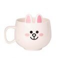 Duży kubek 3D Line Friends Biały króliczek Cony Głowa kubki do kawy 300 ml - Blueprint Collections Limited
