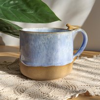 Duży kubek ceramiczny - Foka z rybką 600ml / Rękodzieło Art2K