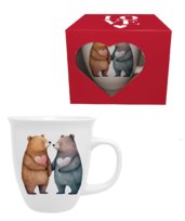 Duży kubek na walentynki XL 650ml Misie 1 w pudełku