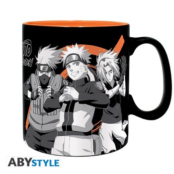 Duży Kubek Zmieniający Kolor Naruto Shippuden - Bohaterowie (Skala Szarości) (460 Ml) - ABYstyle