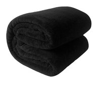 Duży miękki koc pled narzuta 200x220 cm czarny