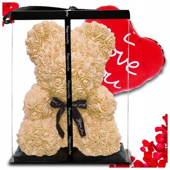 Duży Miś Z Róż Waniliowy Beżowy Walentynki Prezent Dzień Mamy Babci 25cm Xl - Inny producent