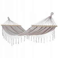 Duży Mocny Wytrzymały Hamak Ogrodowy Boho Huśtawka Milos 2 200X100 Szary