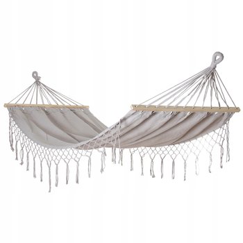 Duży Mocny Wytrzymały Hamak Ogrodowy Boho Huśtawka Milos 2 200X100 Szary - Kontrasto