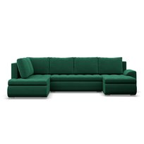 Duży narożnik U, lewostronny, BOSCO, velvet, 300x200x89 cm, butelkowa zieleń | TYLETEGOTU