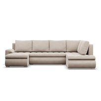 Duży narożnik U, prawostronny, BOSCO, velvet, 300x200x89 cm, beżowy | TYLETEGOTU
