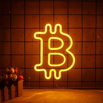 Duży neon Led USB Lampka na ścianę Napis do pokoju Bitcoin 60cm