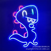 Duży Neon Led Usb Lampka Na Ścianę Napis Do Pokoju Jurassic Dinozaur