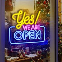Duży Neon Led Usb Lampka Na Ścianę Napis Do Pokoju 'Yes, We Are Open'