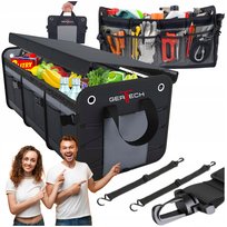 Duży ORGANIZER  Samochodowy do Bagażnika Rozkładany z Przegrodami Rzepy Antypoślizgowe Pasy mocujące