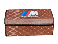 Duży organizer/torba do bagażnika logo BMW, kolor brązowy, skóra PU
