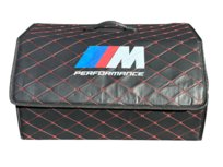 Duży organizer/torba do bagażnika logo BMW, kolor czarny, skóra PU