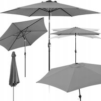 DUŻY PARASOL OGRODOWY 210 CM SKŁADANY REGULOWANY SOLIDNY ŁAMANY Z KORBKĄ