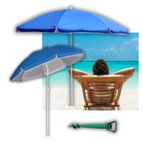 Duży Parasol Ogrodowy Plażowy Balkonowy Łamany Klasyczny Stabilny Niebieski