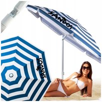  Duży parasol plażowy ogrodowy balkonowy w paski łamany z pokrowcem UV