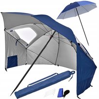 Duży Parasol Plażowy Ogrodowy Parawan Składany 2W1