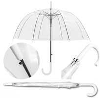 Duży parasol przezroczysty ślubny wytrzymały przeciwdeszczowy elegancki Zolta