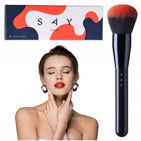 Duży Pędzel gruby do pudru sypkiego ROZŚWIETLACZA gęste włosie SAY MakeUp