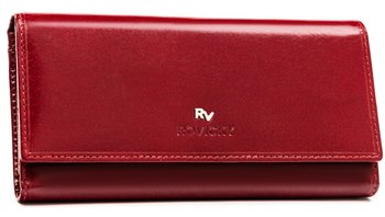 Duży pojemny portfel damski ze skóry naturalnej na karty i dokumenty ochrona RFID Rovicky, czerwony - Rovicky