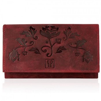 Duży portfel damski czerwony skórzany - Paolo Peruzzi