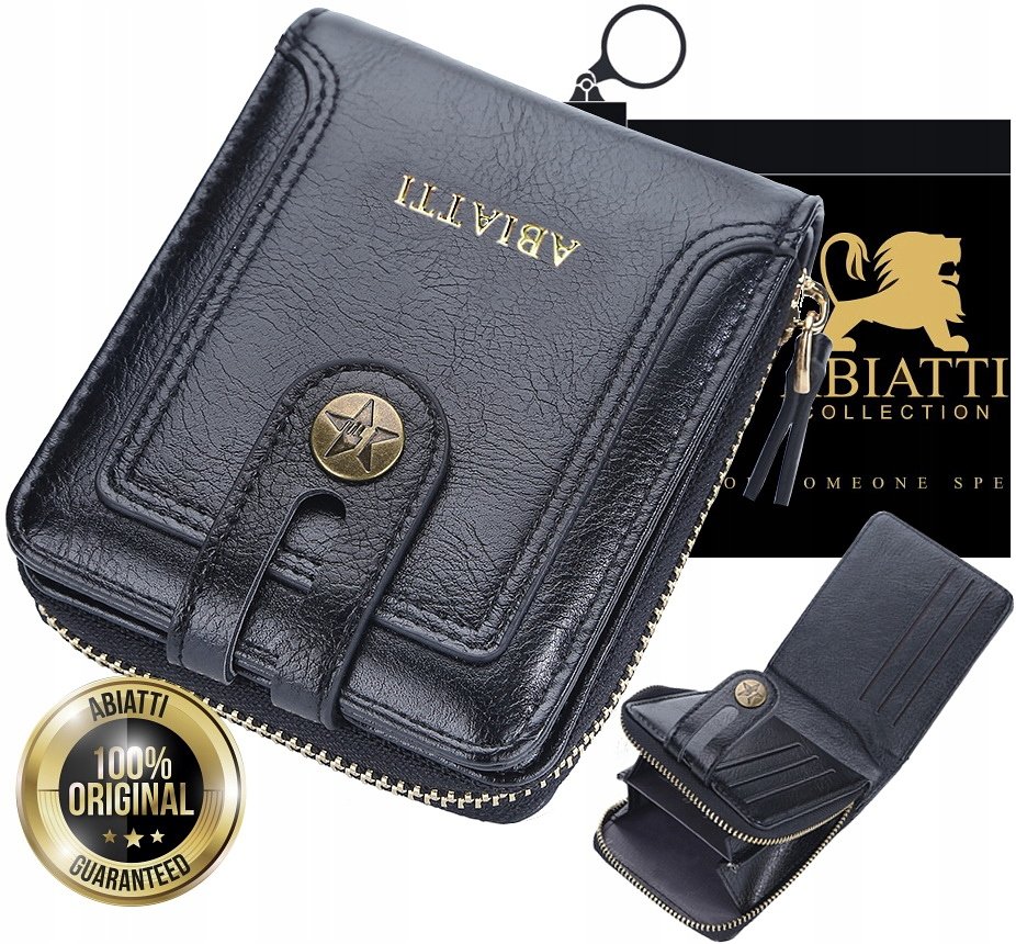 Duży Portfel Męski Antykradzieżowy Ochrona Kart Na Zamek Mini