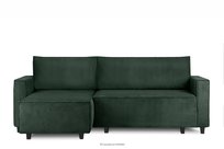 Duży rozkładany narożnik sztruks ciemny zielony prawy/lewy NAPI