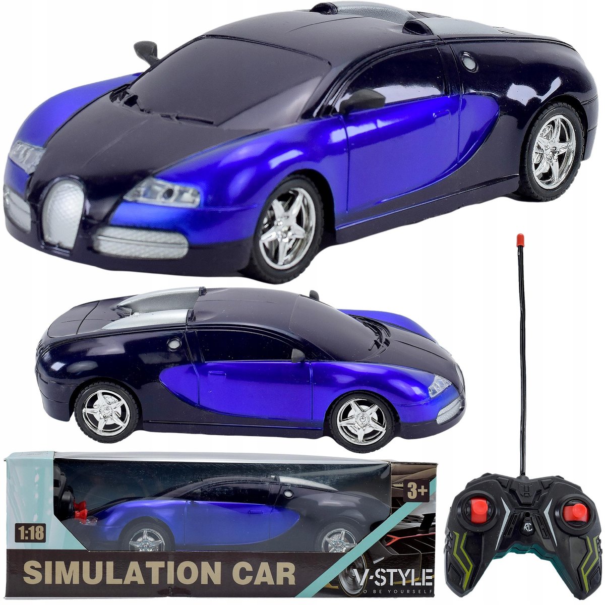 Duży Samochód Zdalnie Sterowany Ze Światłami Na Pilot Rc Auto Opony