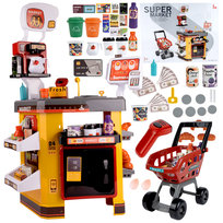 Duży Sklep Supermarket Cukiernia Kawiarenka Lodówka Led + Wózek Akcesoria Z757