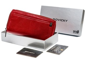 Duży, skórzany portfel damski na zamek — Rovicky - Rovicky