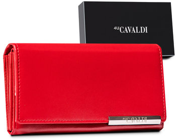 Duży, skórzany portfel damski na zatrzask - 4U Cavaldi - 4U CAVALDI