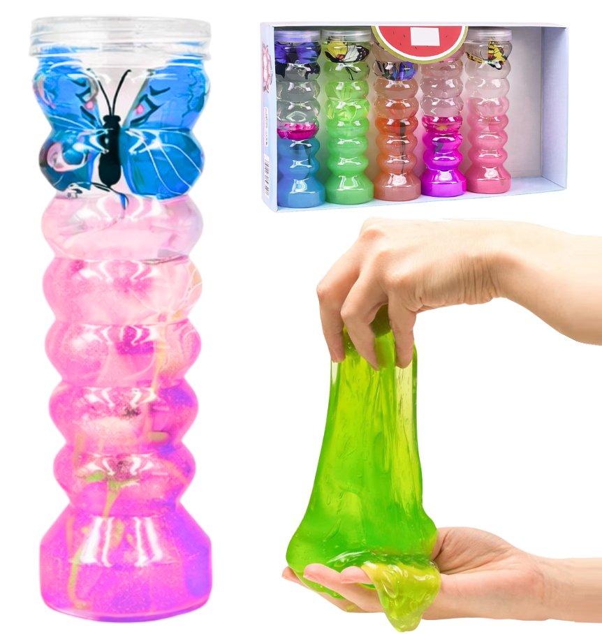 DUŻY SLIME Z MOTYLEM MASA PLASTYCZNA ŻELOWA GLUTEK 19CM - BIGTOYS ...