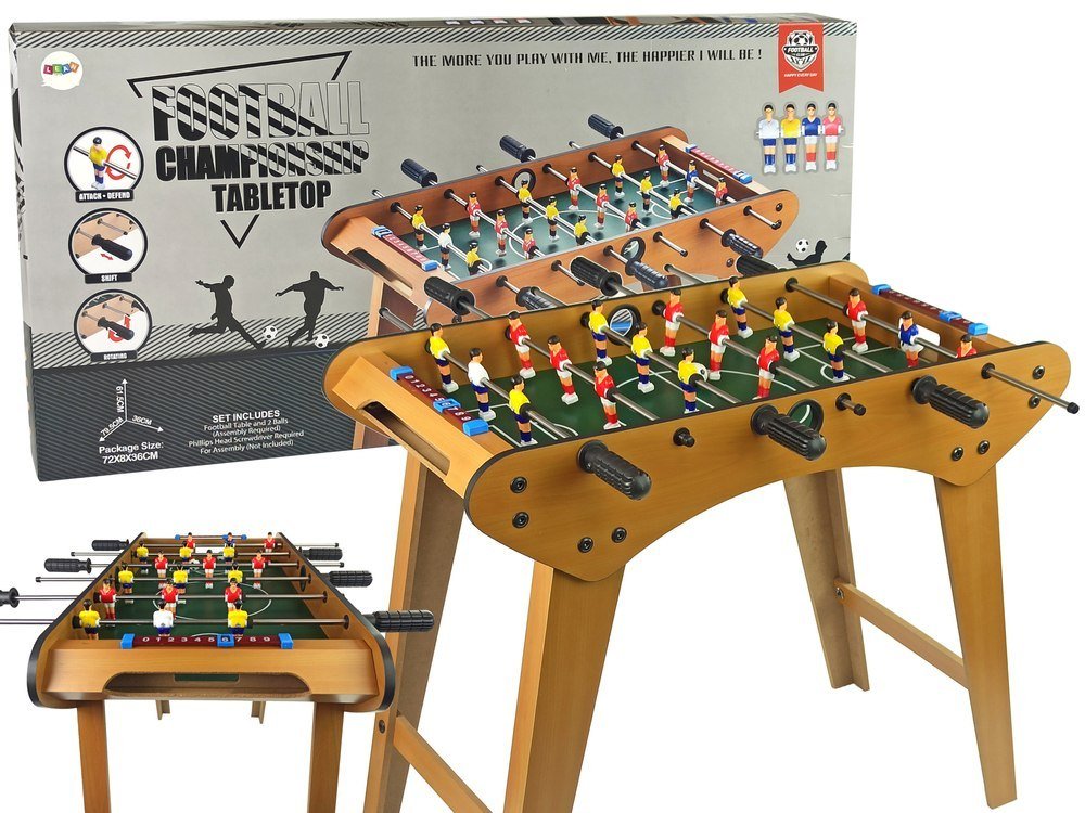 Duzy Stół Piłkarski Drewniany Gra Piłkarzyki, gra zręcznościowa, Lean Toys