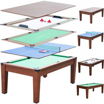 Duży Stół Wielofunkcyjny Do Gier 6Ft 5W1 Bilard, Ping Pong, Ława, Poker