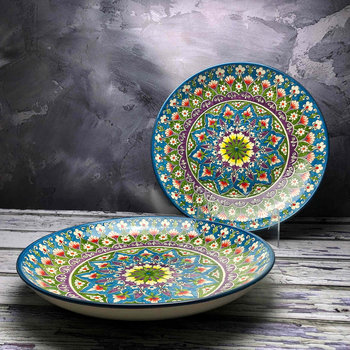 Duży talerz ceramiczny Lagan, ręcznie zdobiony „Kwitnąca polana” o średnicy 32cm - Inny producent