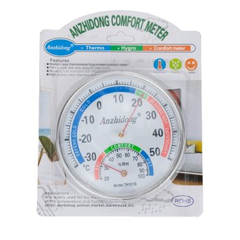 Duży Termometr Higrometr Miernik Wilgotności Analogowy Czytelny Do Szklarni - MARTOM