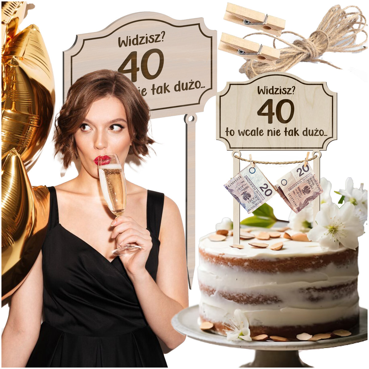 Duży topper na tort smieszny 30 40 50 60 70 urodziny DOWOLNY WIEK — free download
