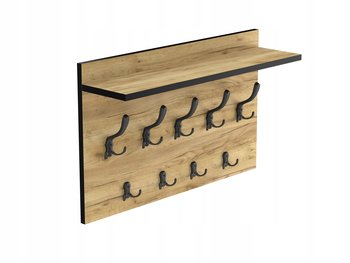 duży wieszak ścienny na ubrania dąb, hak czarny - HWS MEBLE