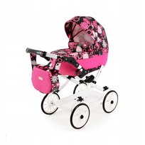 Duży Wózek dla lalek Viki z torebką i koszykiem Vi-01