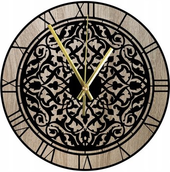 Duży Zegar Ścienny Do Salonu W Stylu Loft Drewniany Dąb Sonoma 45 cm - DrewnianyDecor