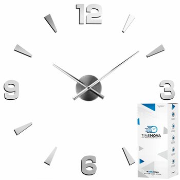 Duży Zegar Ścienny Naklejany Na Ścianę Nowoczesny Srebrny - Af products