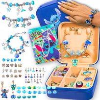 DUŻY ZESTAW 2x LILO I STITCH – 72 ELEMENTY DO ROBIENIA BRANSOLETEK KORALIKI