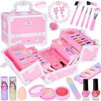 Duży Zestaw do Makijażu Kuferek Kosmetyki Makeup dla Dziewczynki