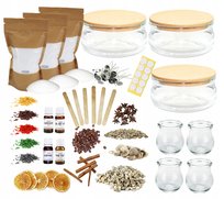 Duży zestaw do robienia świec świeczek eleganckie szkło z pokrywką 210 ml