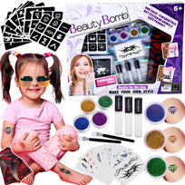 DUŻY ZESTAW DO TATUAŻY TATUAZE brokatowe zmywalne DLA DZIECI studio brokaty